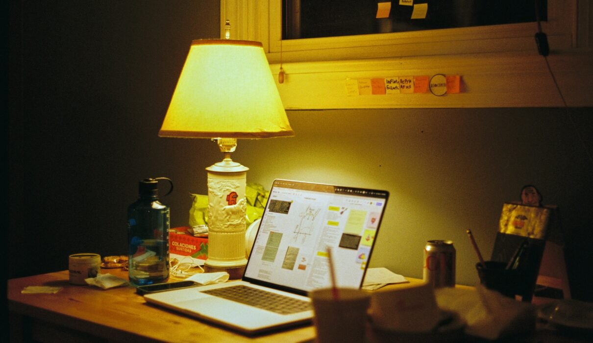 a laptop on a desk